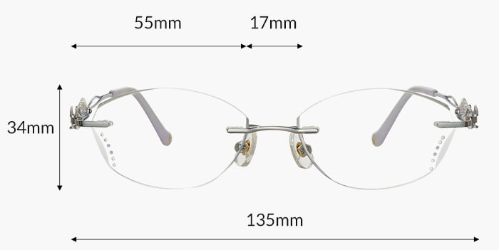 Geometric Rimless Frame silver