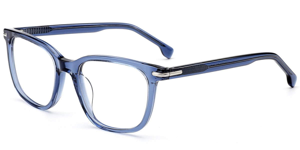 Acetate Square Frame translucent-blue