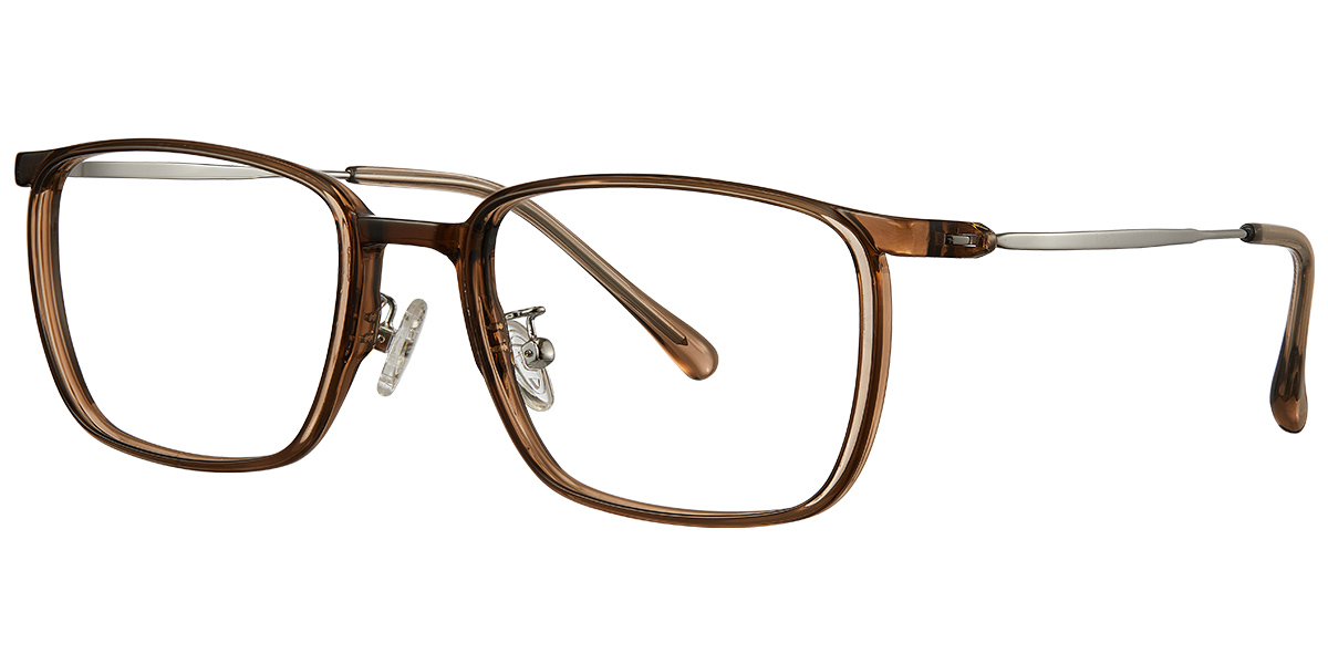 Titanium Rectangle Frame translucent-brown