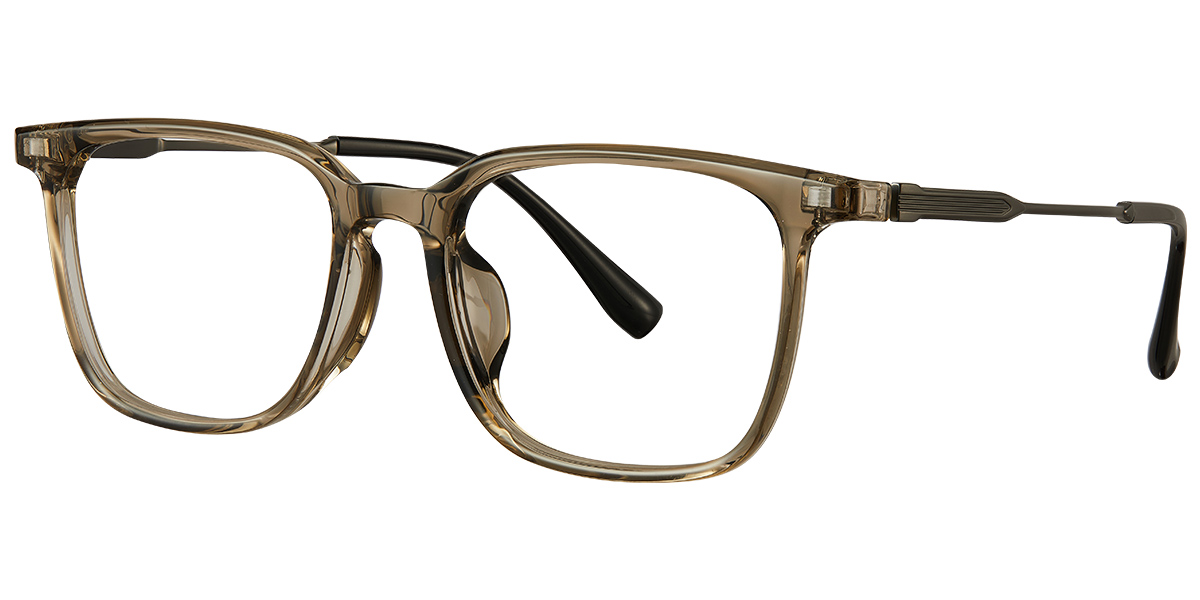 Titanium Rectangle Frame translucent-brown