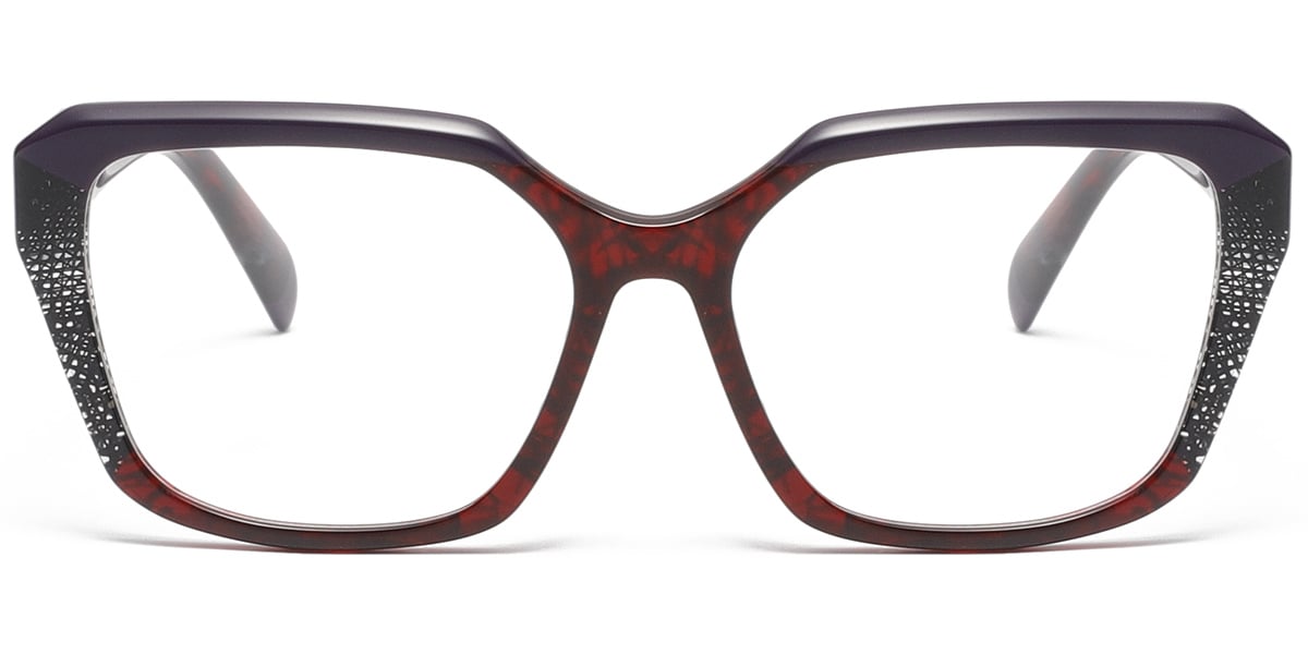 Acetate Square Frame pattern-red