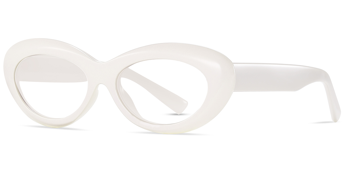 Acetate Oval Frame white