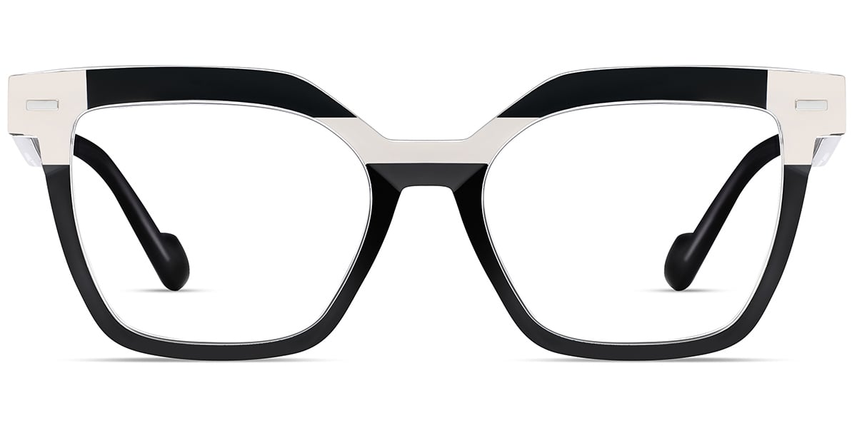 Acetate Square Frame pattern-black