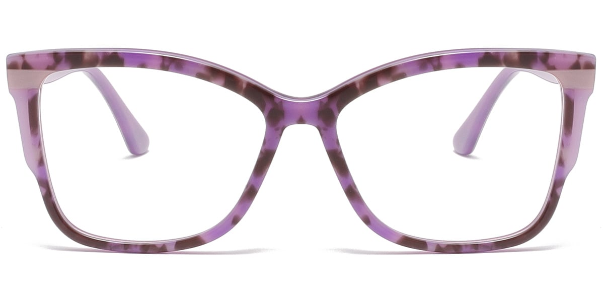 Acetate Square Frame pattern-purple