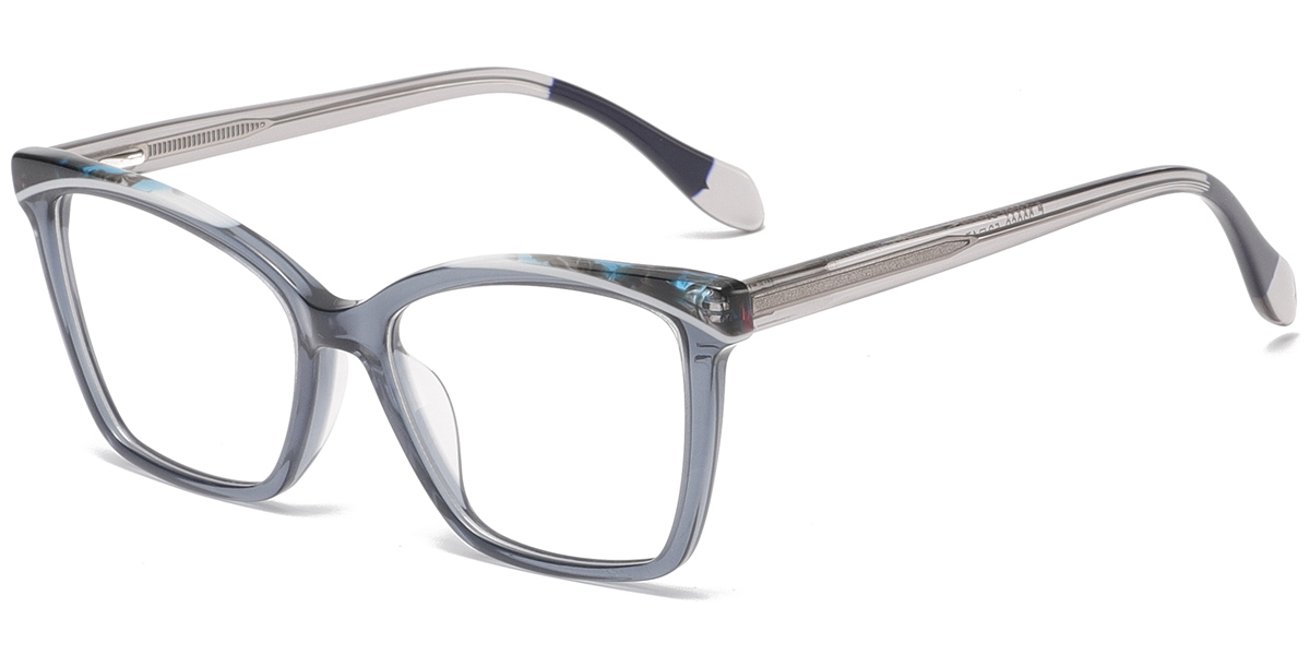 Acetate Square Frame translucent-grey