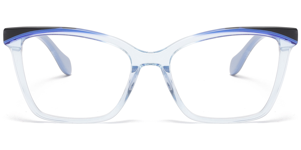 Acetate Square Frame translucent-blue