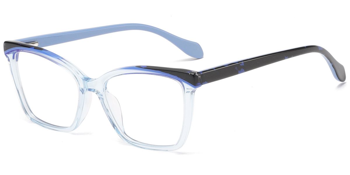 Acetate Square Frame translucent-blue