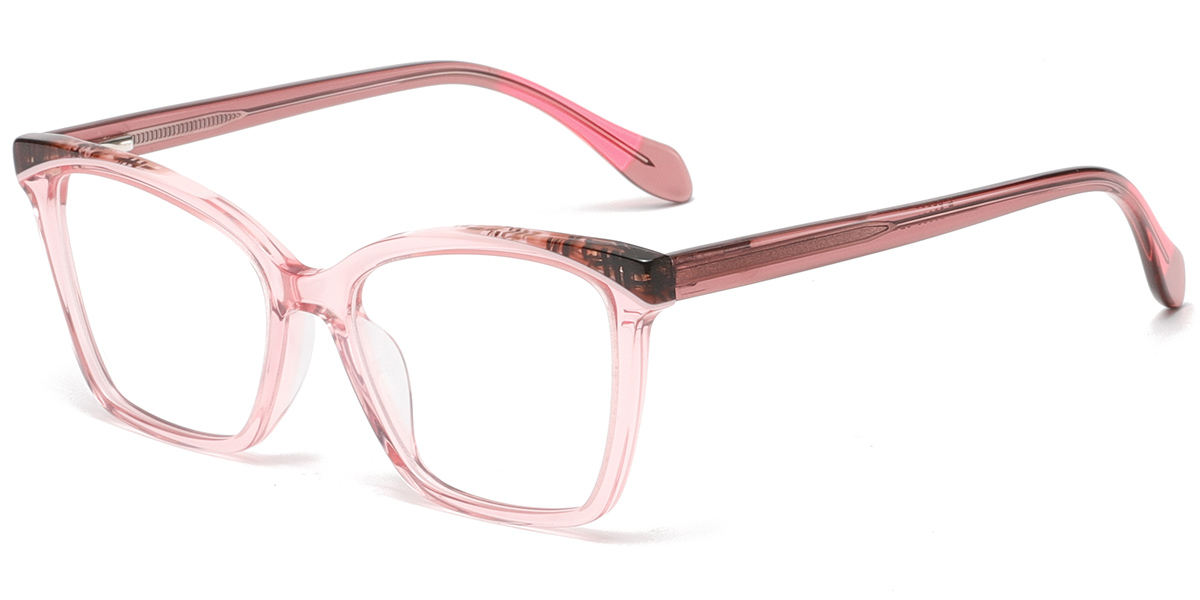 Acetate Square Frame translucent-pink