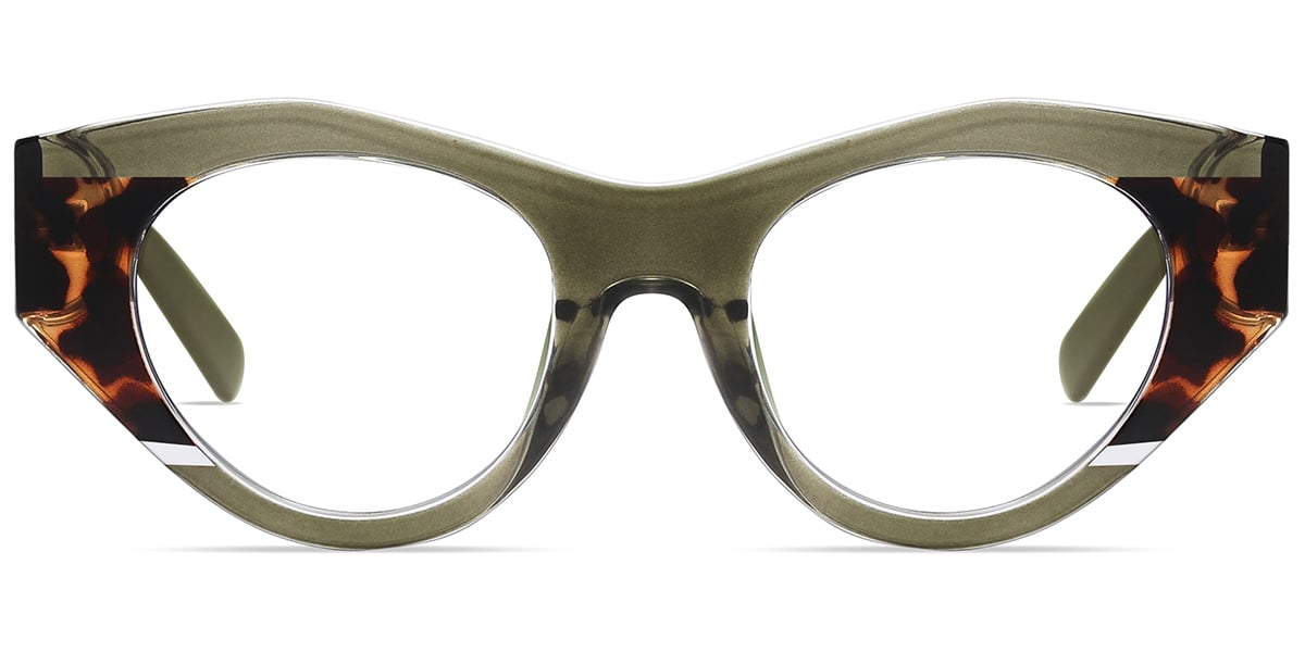 Acetate Geometric Frame pattern-green