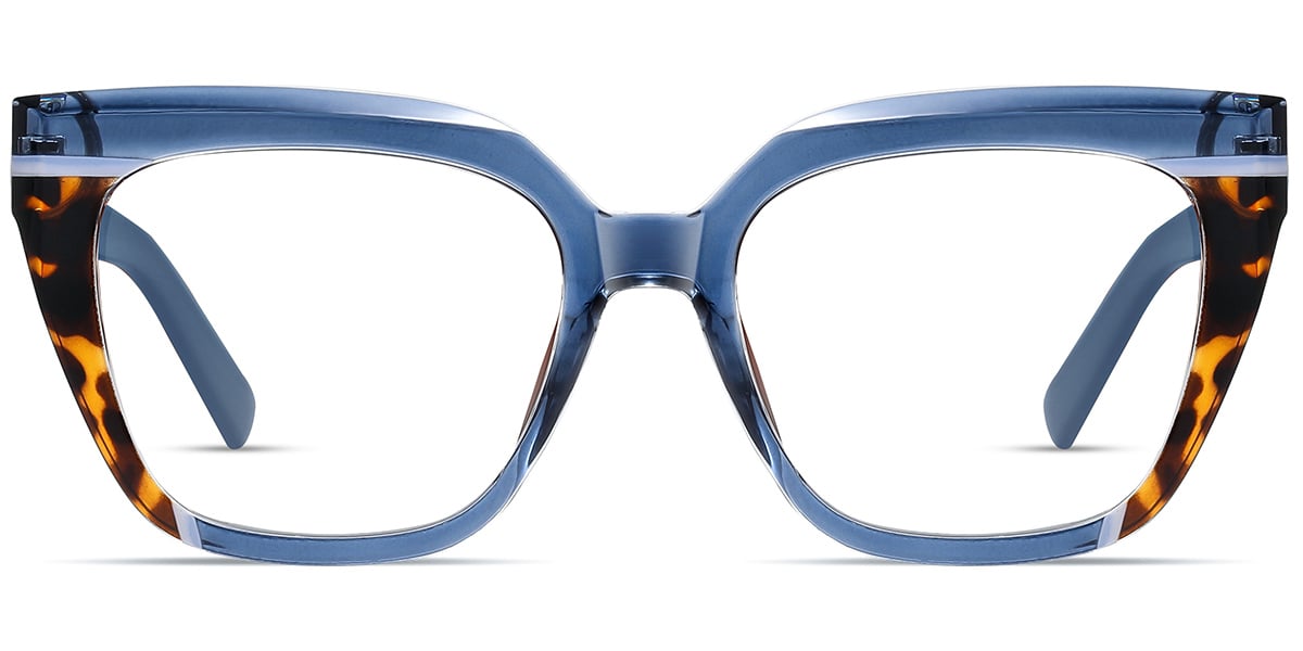 Acetate Square Frame pattern-blue