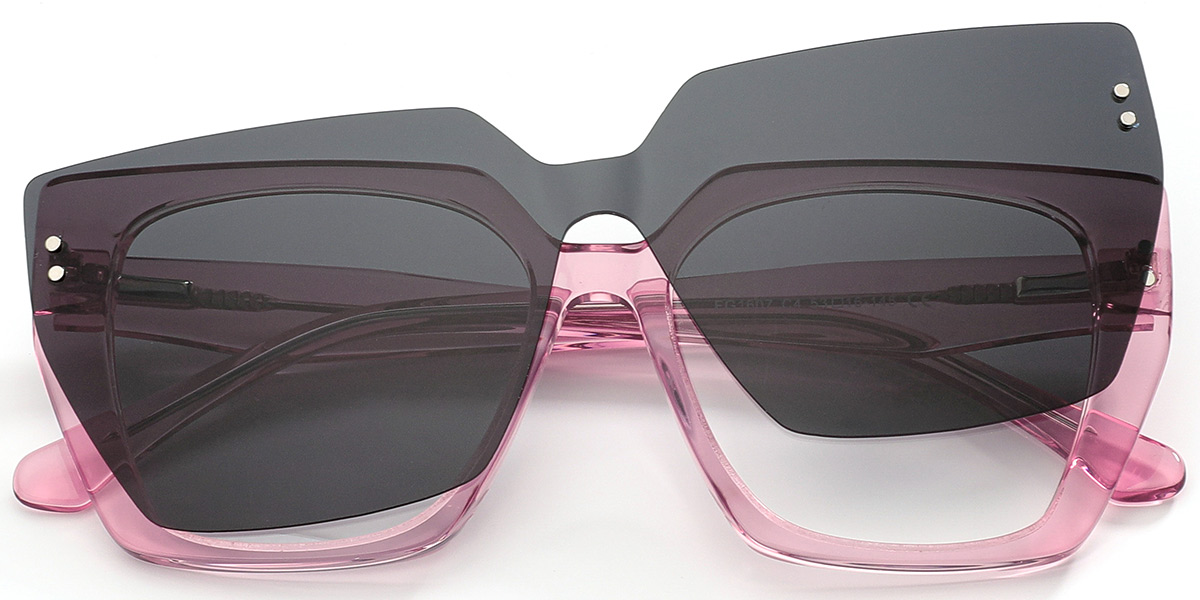 Acetate Square Frame translucent-pink