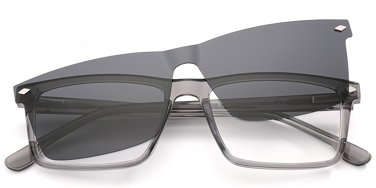 Acetate Rectangle Frame translucent-grey