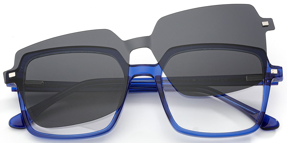 Acetate Square Frame translucent-blue