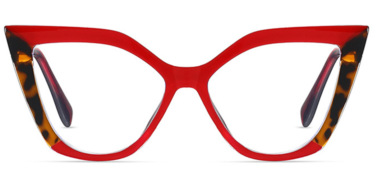 Cat Eye Frame pattern-red