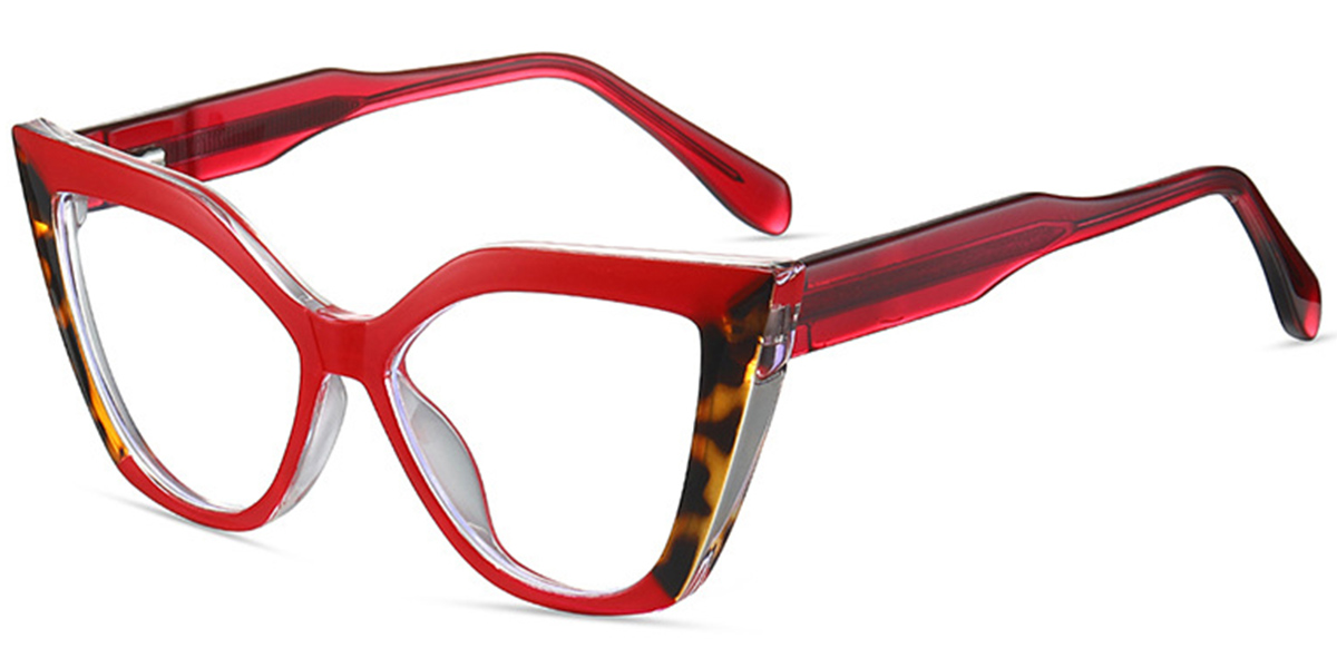 Cat Eye Frame pattern-red