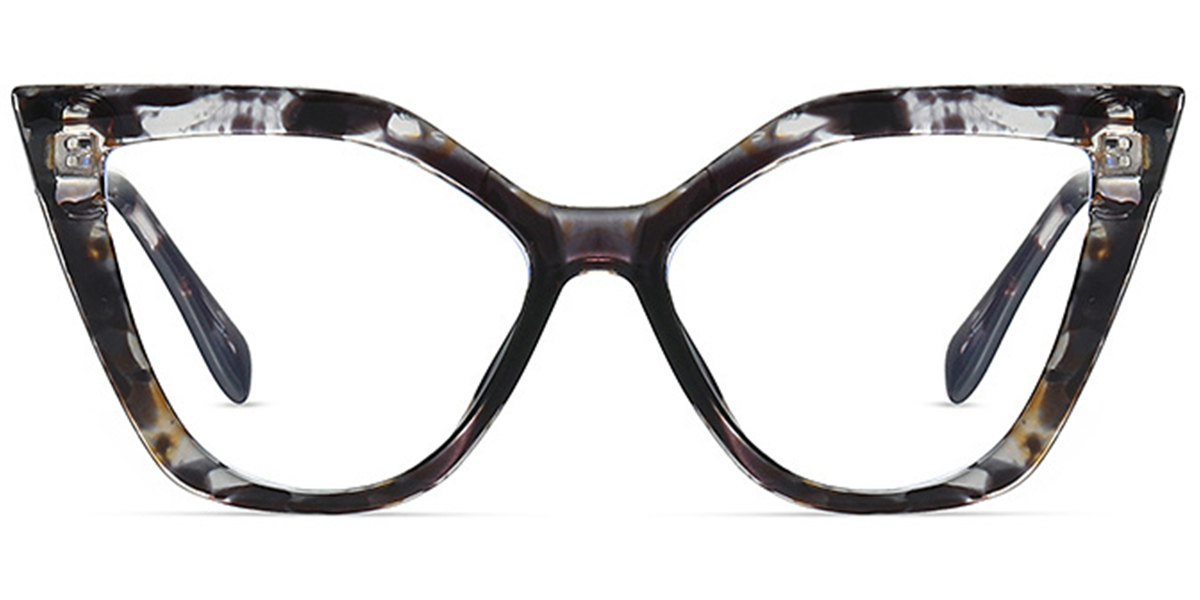 Cat Eye Frame pattern-black