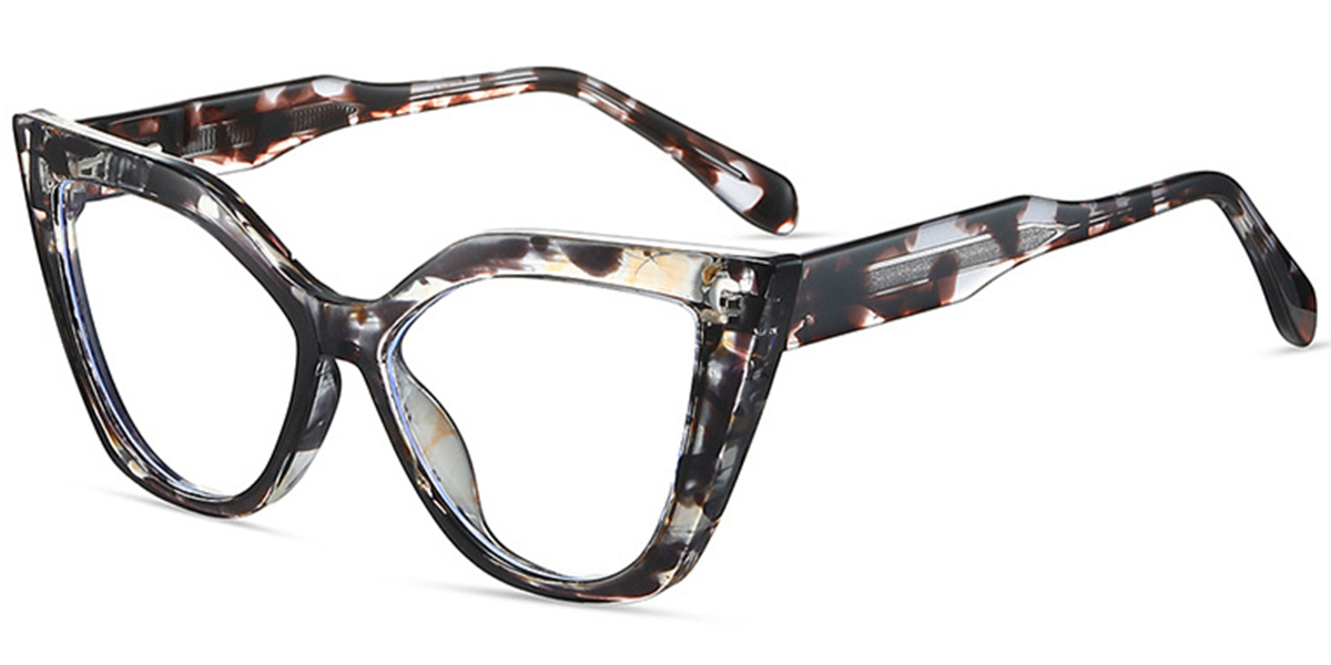 Cat Eye Frame pattern-black