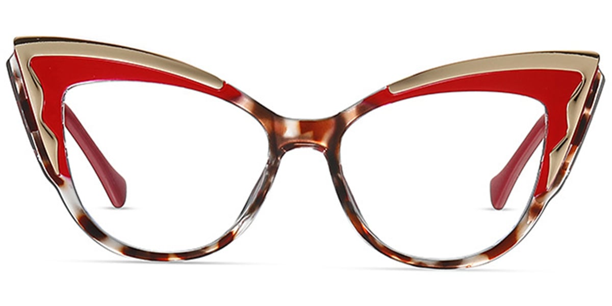 Cat Eye Frame pattern-red