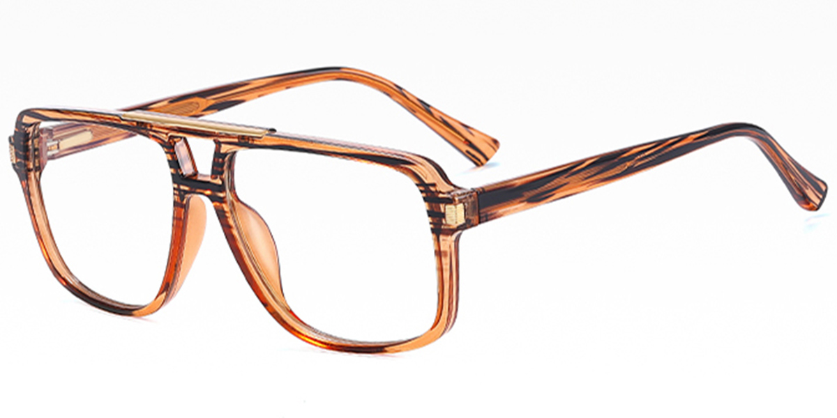 Aviator Frame pattern-brown