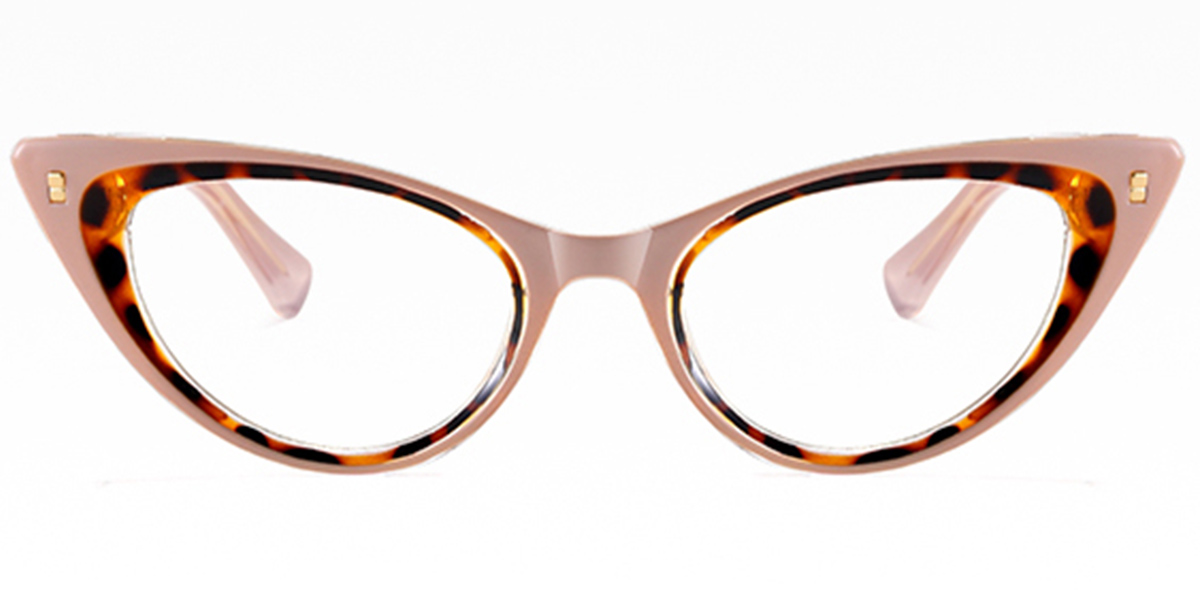 Cat Eye Frame pattern-brown