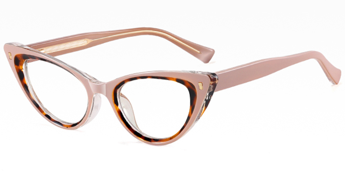 Cat Eye Frame pattern-brown