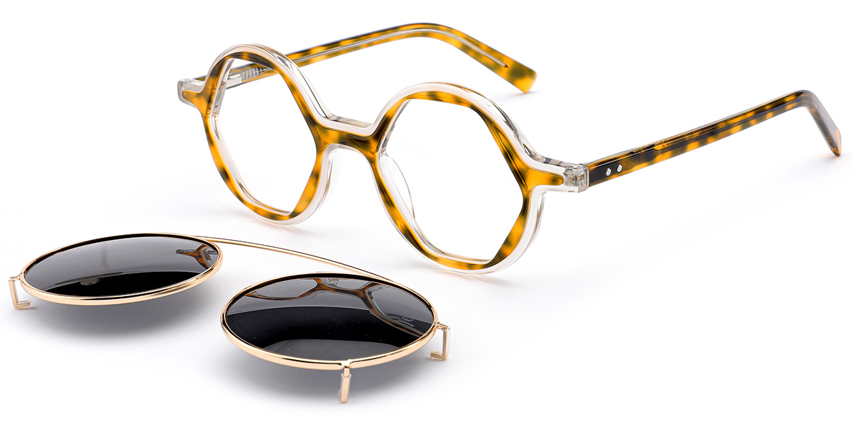 Acetate Geometric Frame pattern-yellow