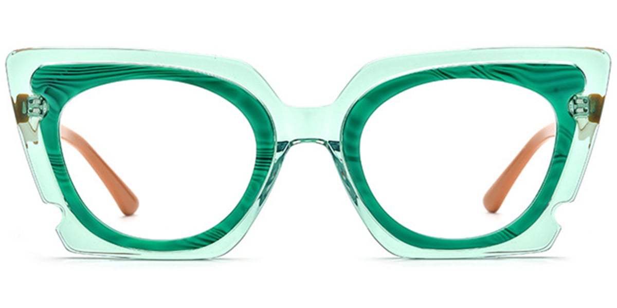 Acetate Square Oval Frame pattern-green