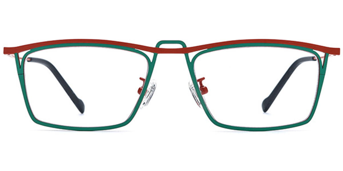 Titanium Square Frame pattern-red