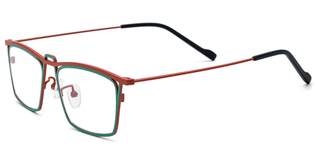 Titanium Square Frame pattern-red