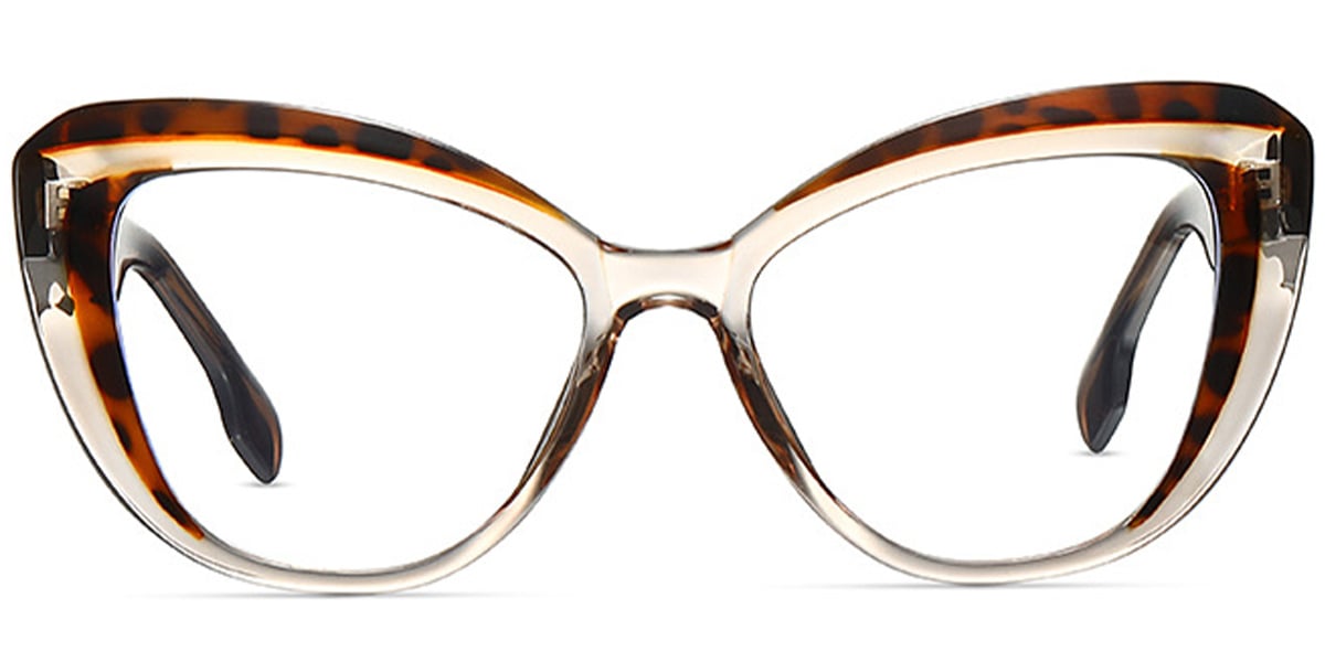 Cat Eye Frame pattern-brown