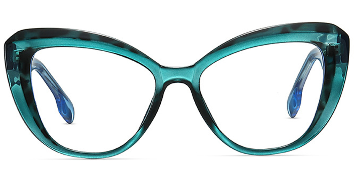 Cat Eye Frame pattern-blue