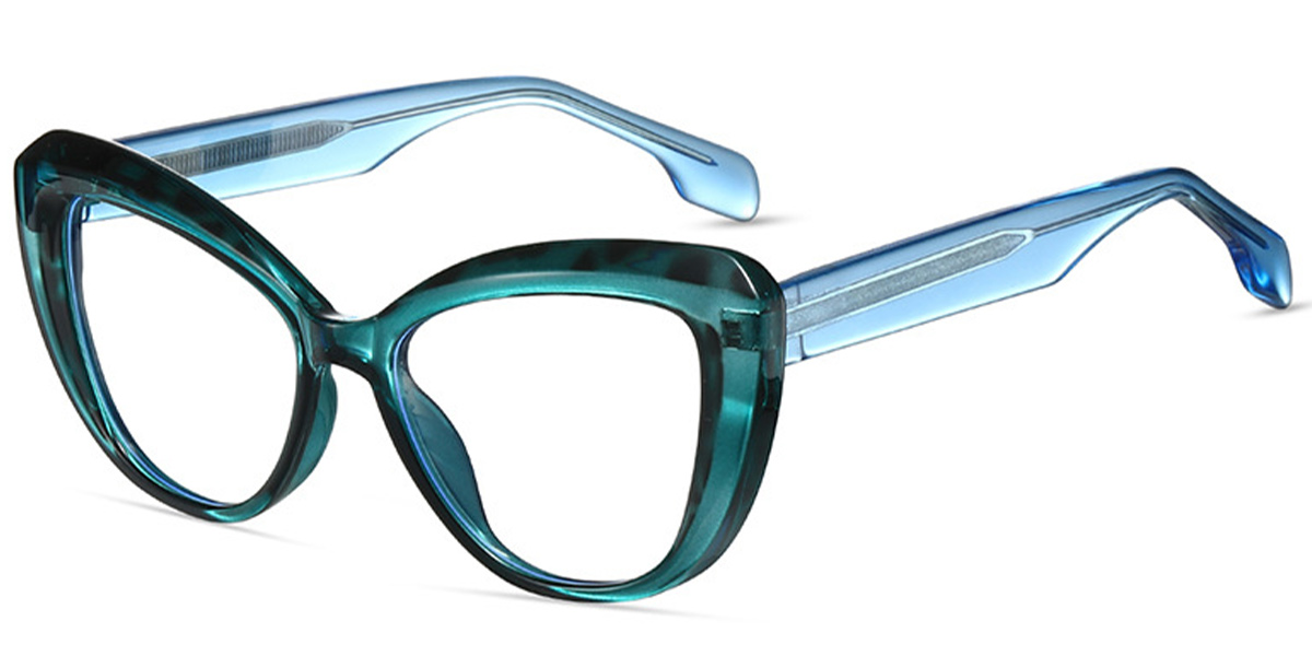 Cat Eye Frame pattern-blue