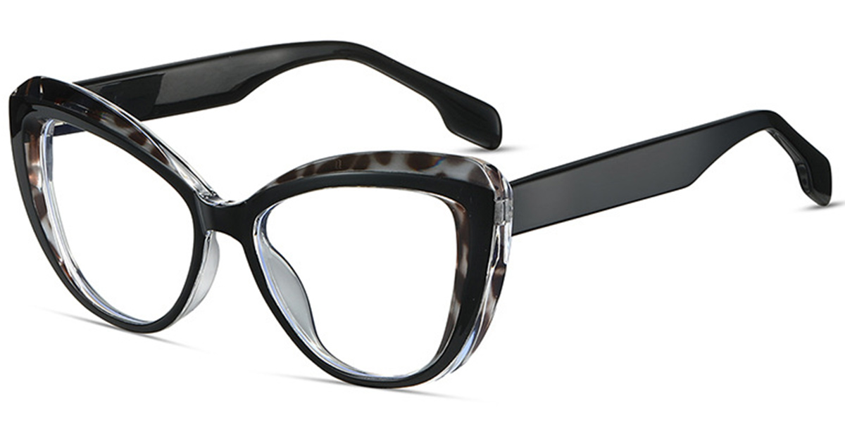 Cat Eye Frame pattern-black