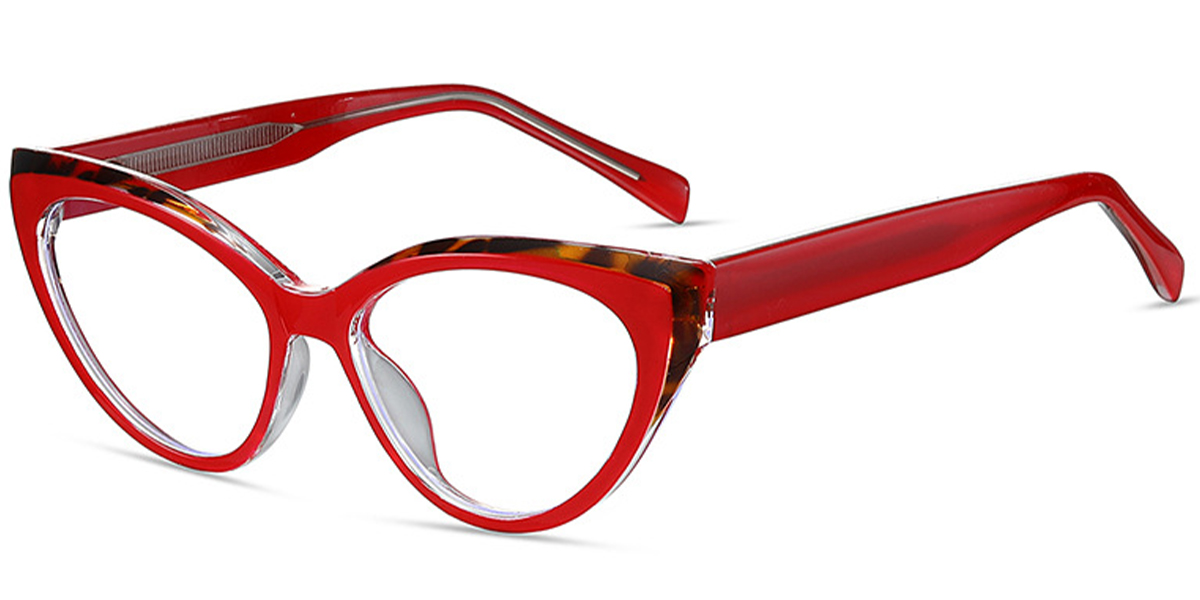 Cat Eye Frame pattern-red