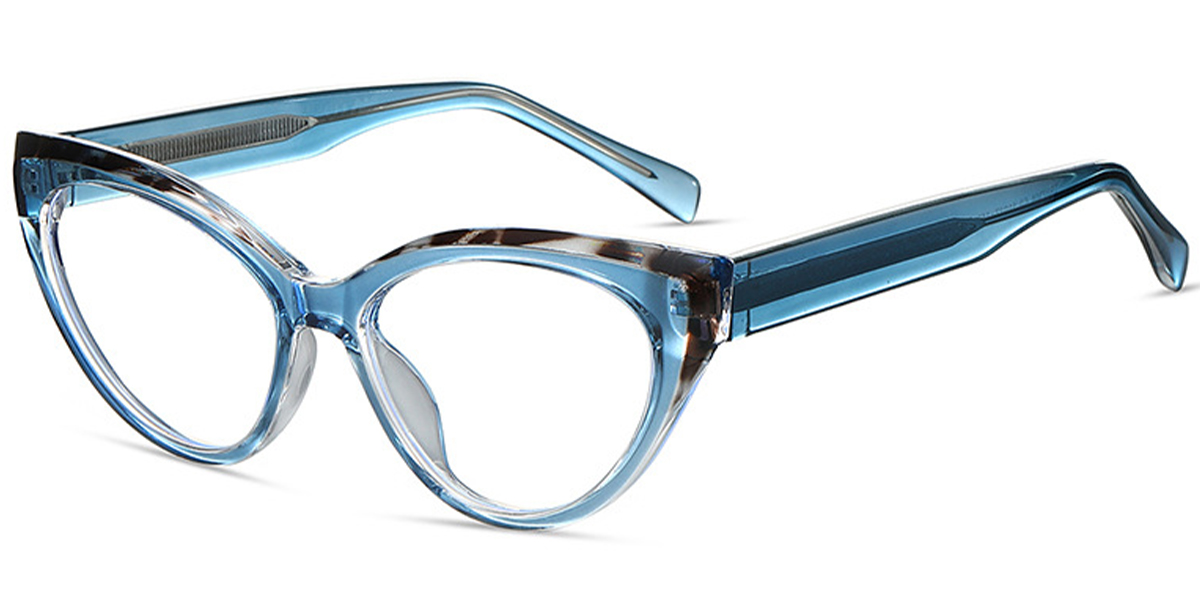 Cat Eye Frame pattern-blue