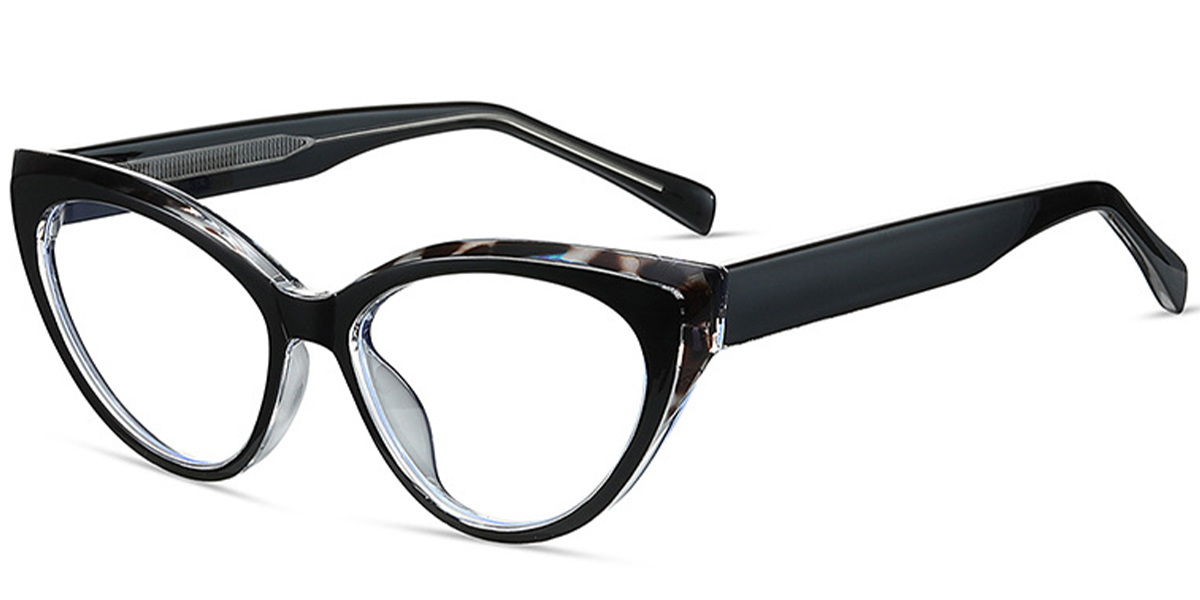 Cat Eye Frame pattern-black