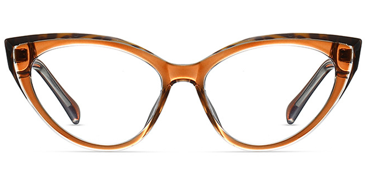 Cat Eye Frame pattern-brown