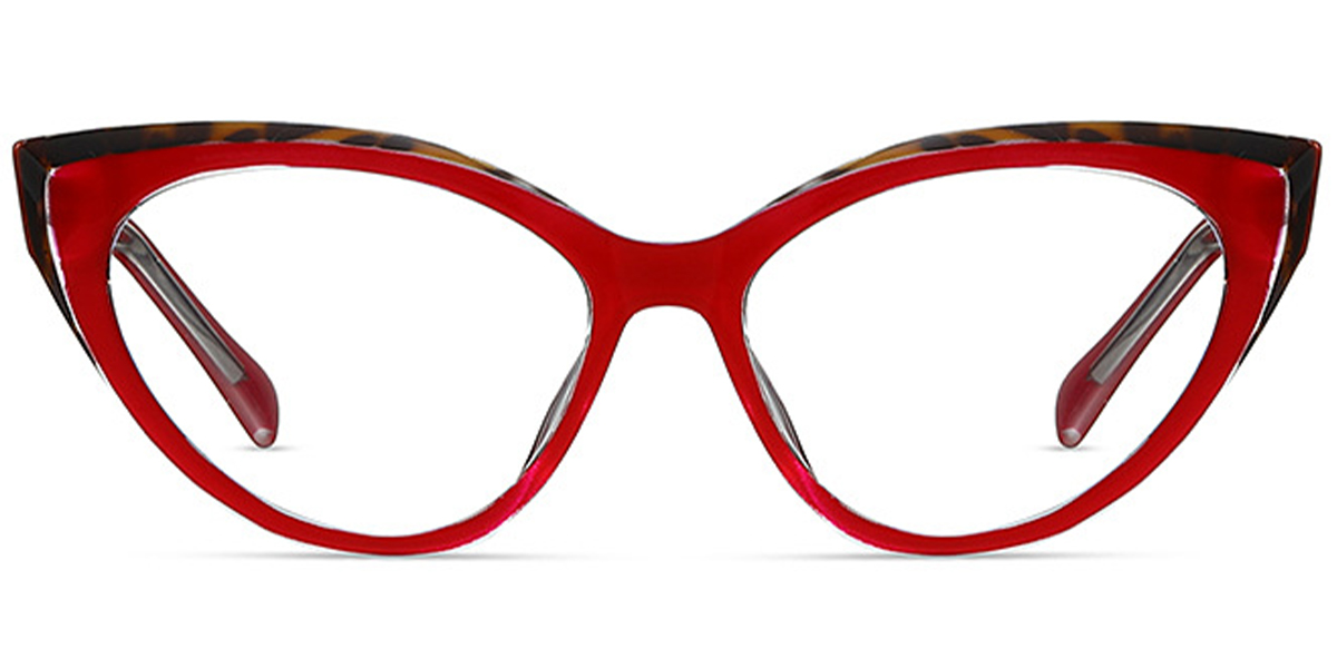 Cat Eye Frame pattern-red