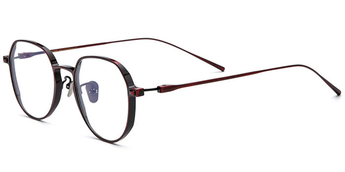 Titanium Square Frame black-red