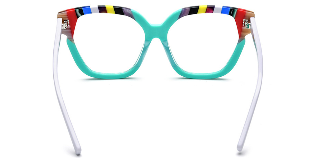 Acetate Square Cat Eye Frame pattern-green