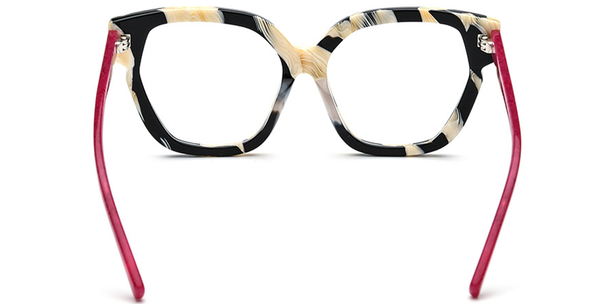 Acetate Square Cat Eye Frame pattern-white