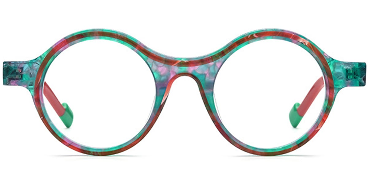 Acetate Round Frame pattern-green