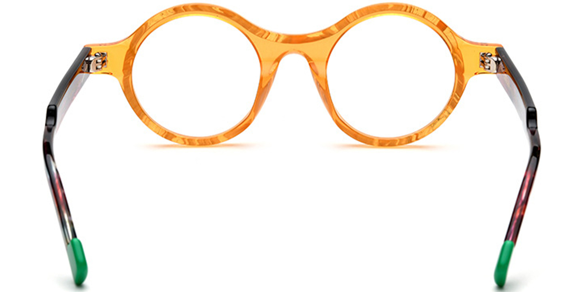 Acetate Round Frame pattern-orange