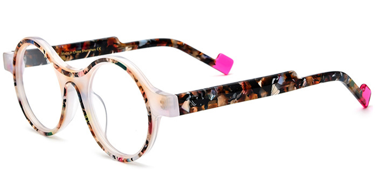 Acetate Round Frame pattern-tortoiseshell