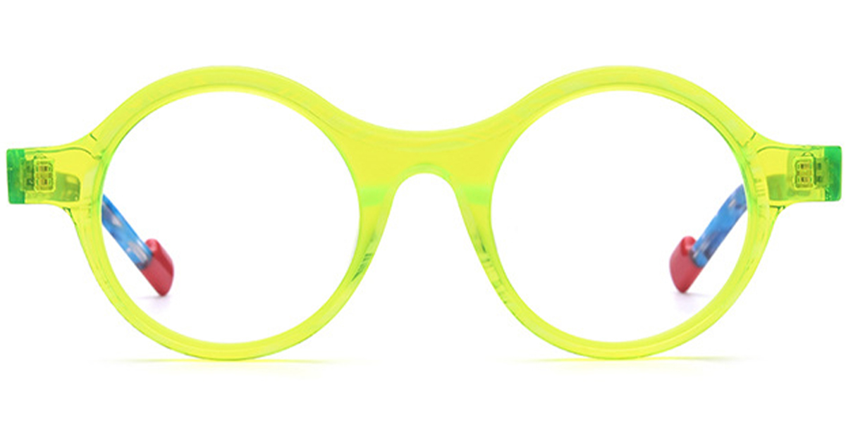 Acetate Round Frame pattern-yellow