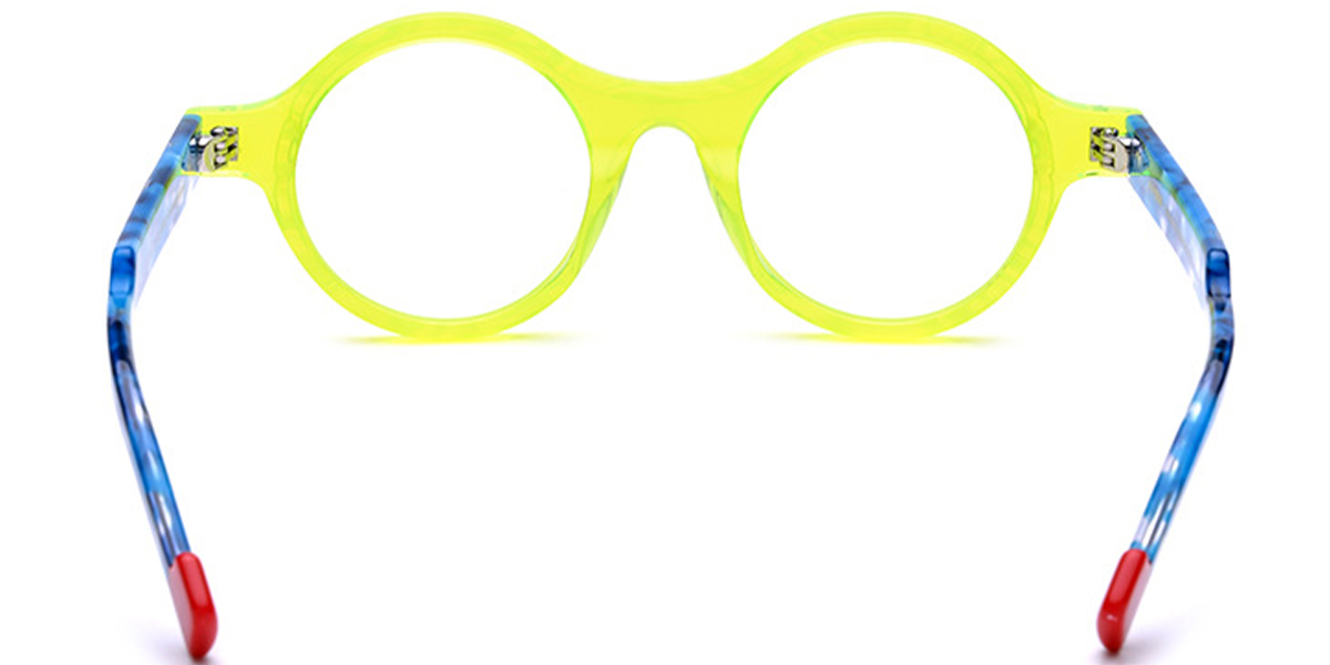 Acetate Round Frame pattern-yellow