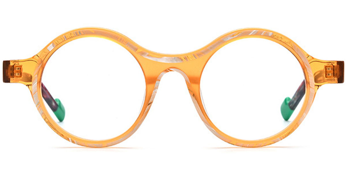 Acetate Round Frame pattern-orange