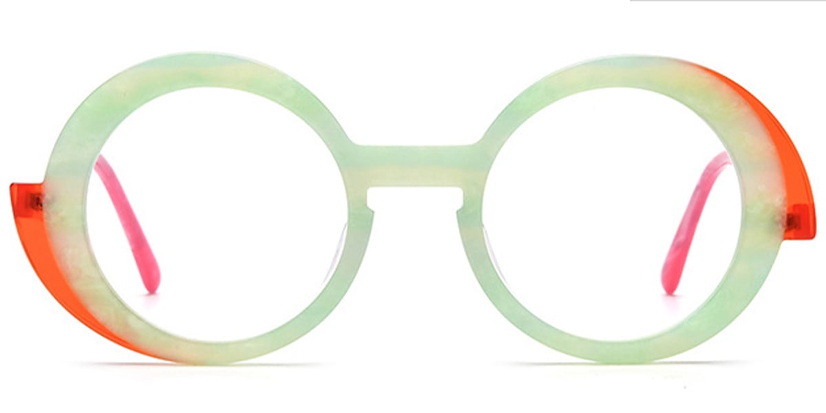 Acetate Round Frame pattern-green