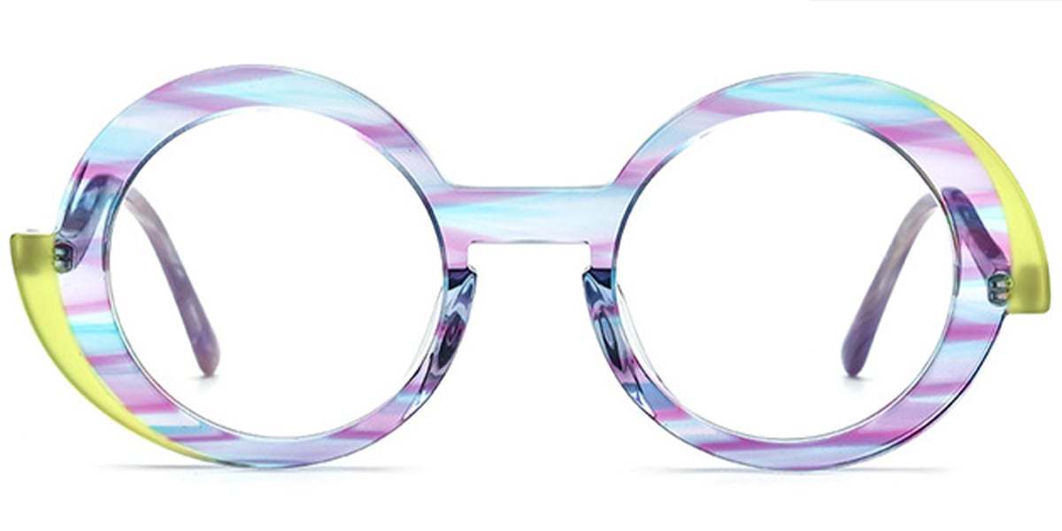 Acetate Round Frame pattern-purple