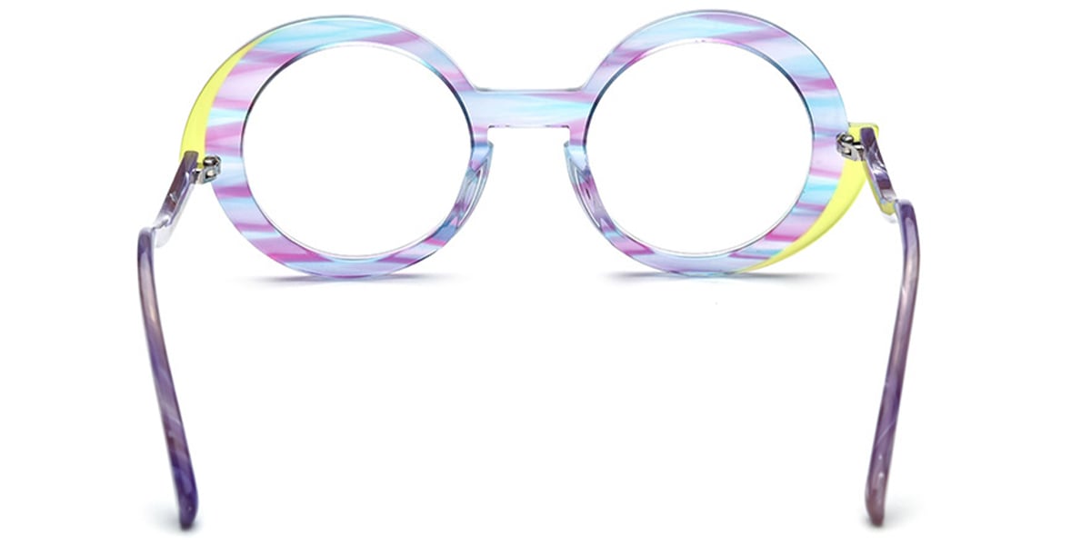 Acetate Round Frame pattern-purple